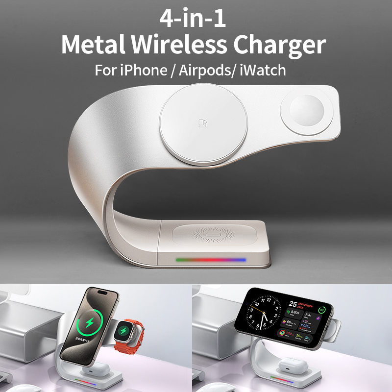 Smartwatch Watches For Iphone - Pengisi Daya Nirkabel 4 in 1