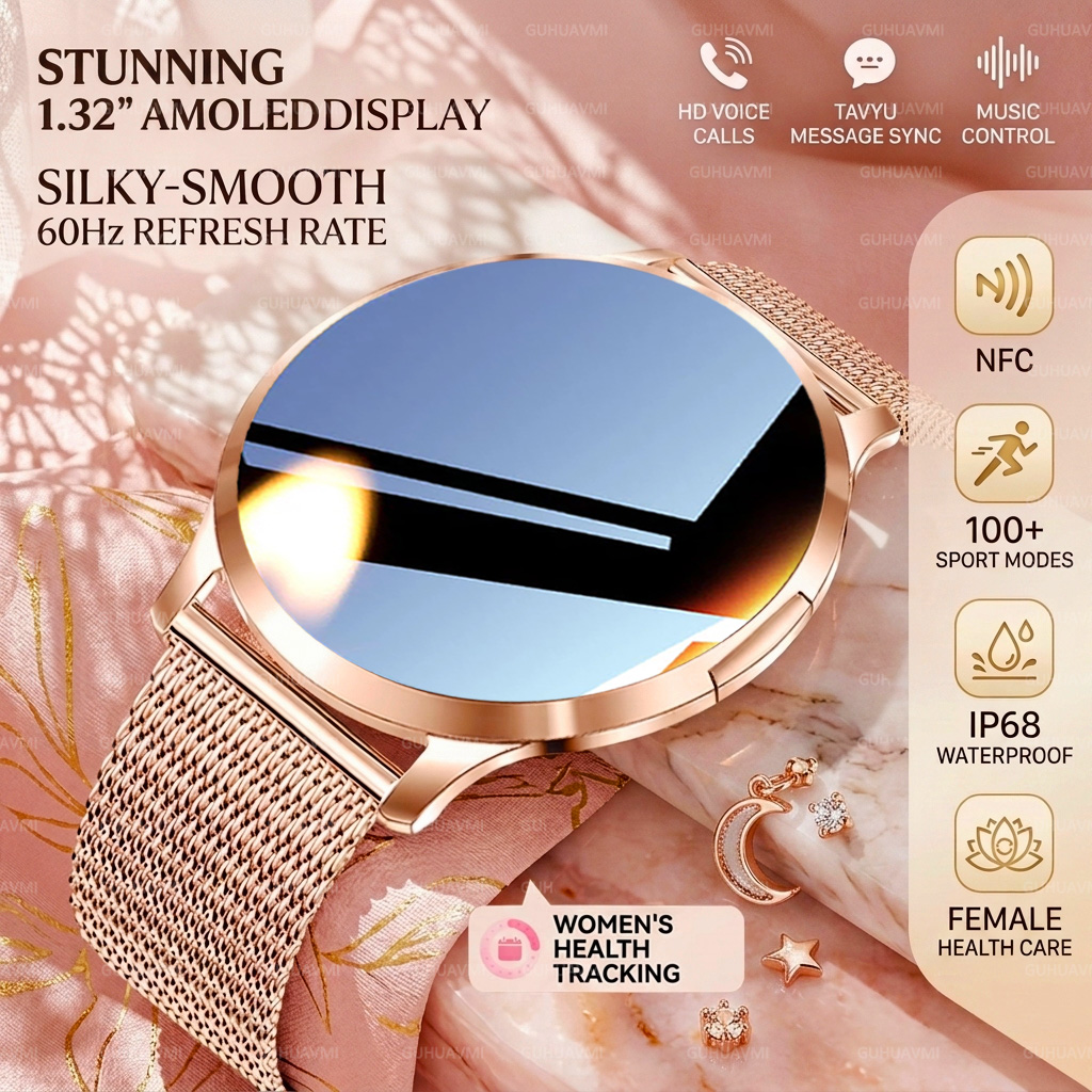 Smartwatch Stylish Watches For Women - Jam Tangan Pintar NFC Wanita Bergaya