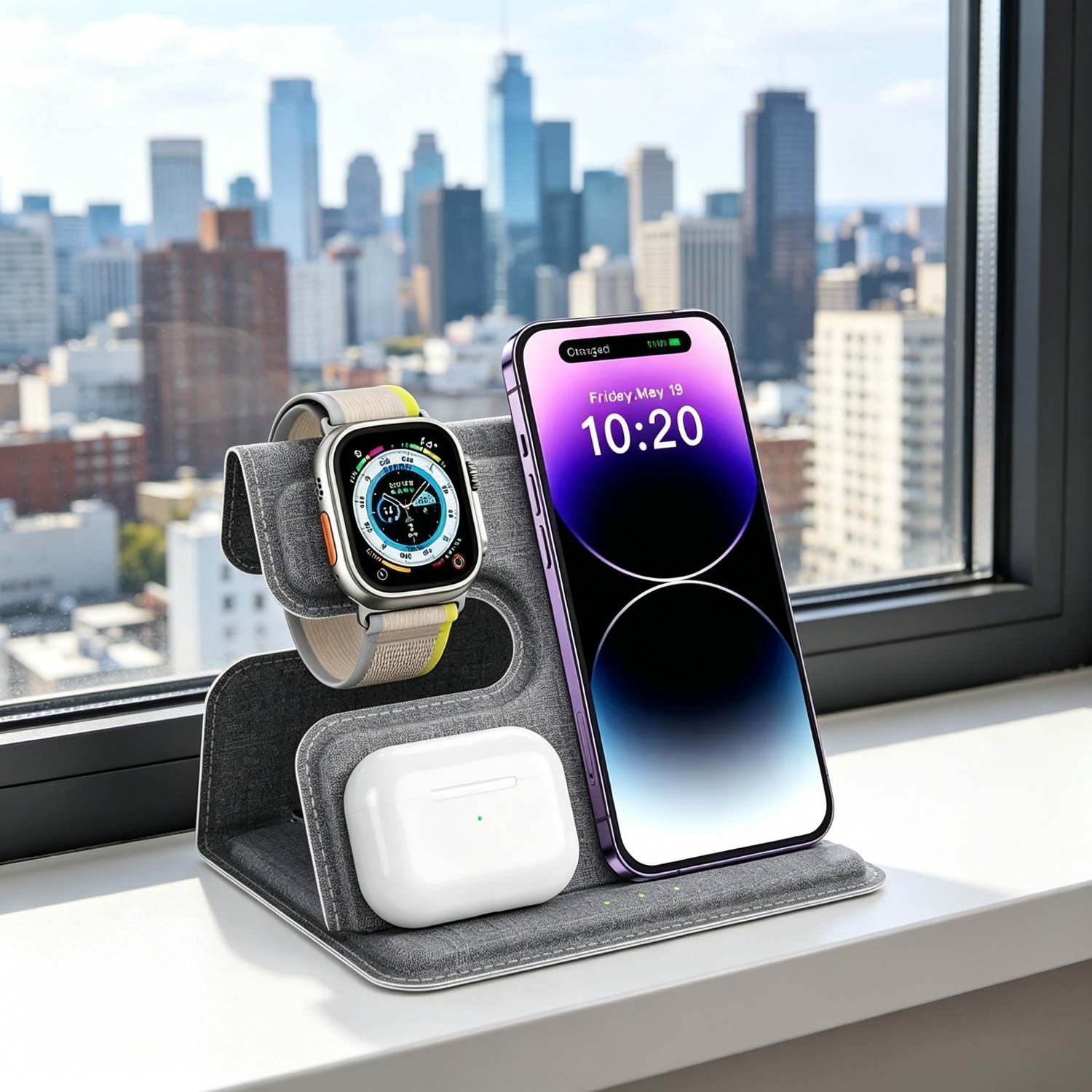 Smartwatch Watches For Iphone - Stasiun Pengisian Daya Nirkabel 3 in