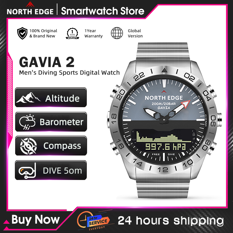 Altimeter Compass Watch - NORTH EDGE Jam Tangan Menyelam Pria