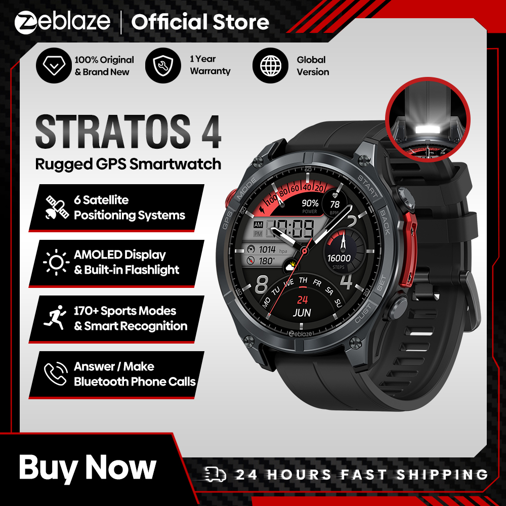 Altimeter Compass Watch - Zeblaze Stratos 4 Jam Tangan Pintar