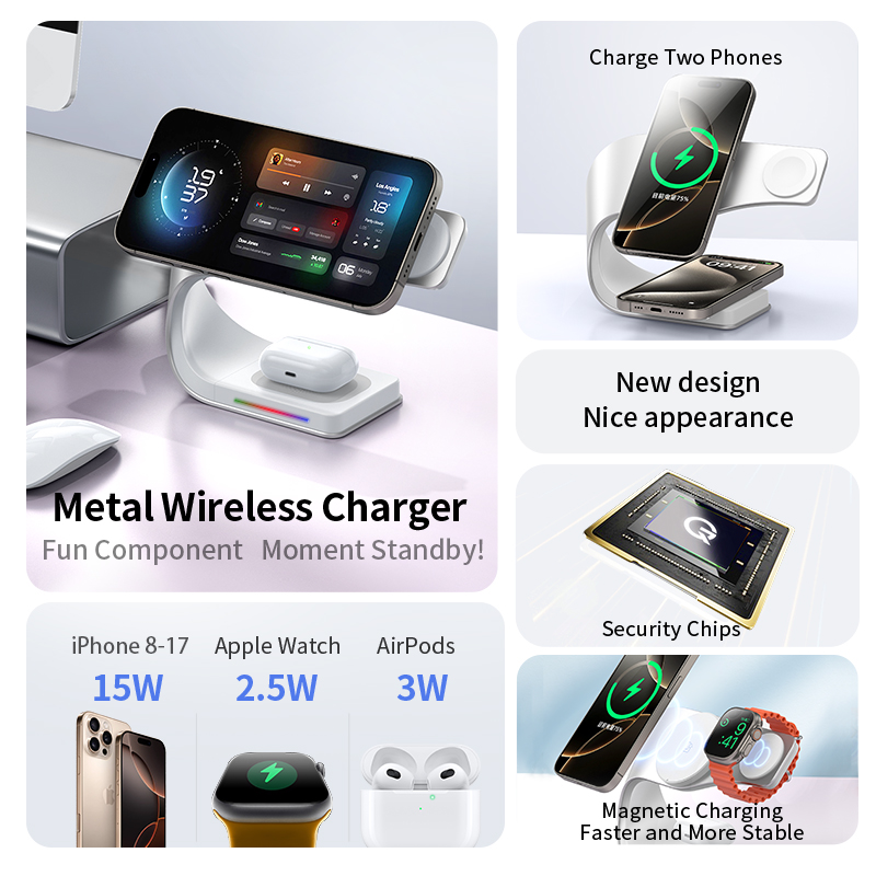 Pengisi Daya Nirkabel 4 in 1 B - Smartwatch Watches For Iphone ulasan dan harga