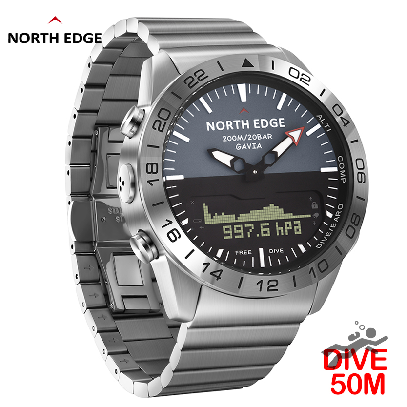 NORTH EDGE Jam Tangan Menyelam - Altimeter Compass Watch ulasan dan harga