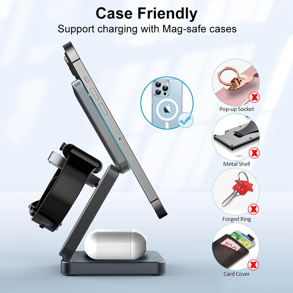 Pengisi daya nirkabel 3 in 1,  - Smartwatch Watches For Iphone ulasan dan harga