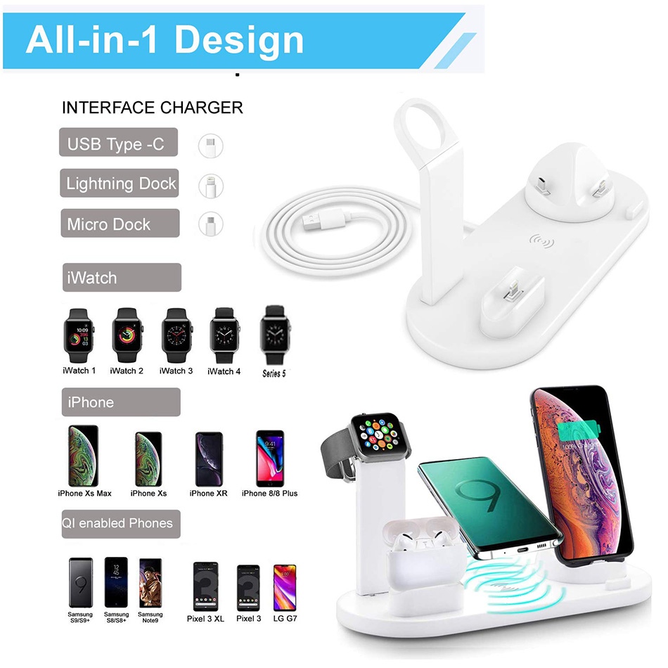 7 in 1 Wireless Charger Stand  - Smartwatch Watches For Iphone ulasan dan harga