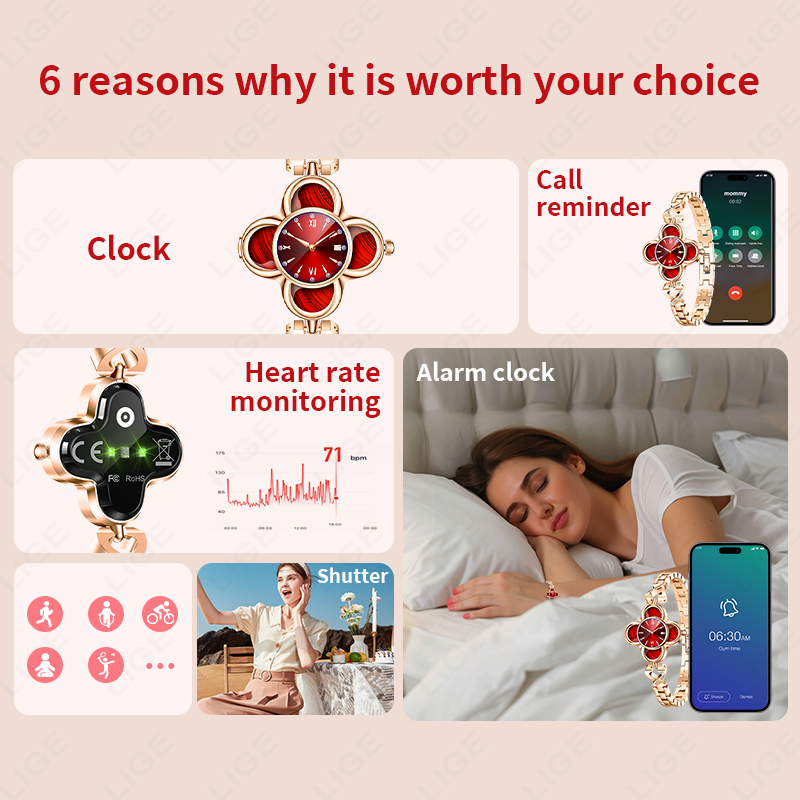 LIGE Jam Tangan Pintar Kuarsa  - Smartwatch Digital Watches For Women ulasan dan harga