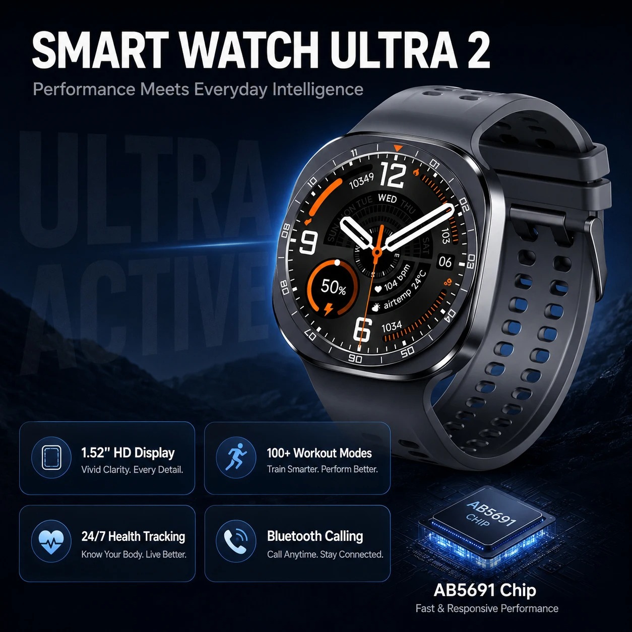 Jam Tangan Pintar Ultra 2 Terb - Smartwatch Watches With Bluetooth ulasan dan harga