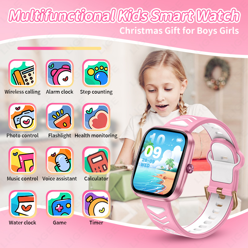 LIGE Jam Tangan Pintar Anak Ba - Smartwatch Watches Birthday Gift For Girls ulasan dan harga
