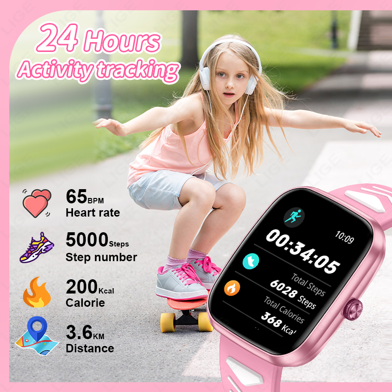 LIGE Jam Tangan Pintar Anak Ba - Smartwatch Watches Birthday Gift For Girls ulasan dan harga