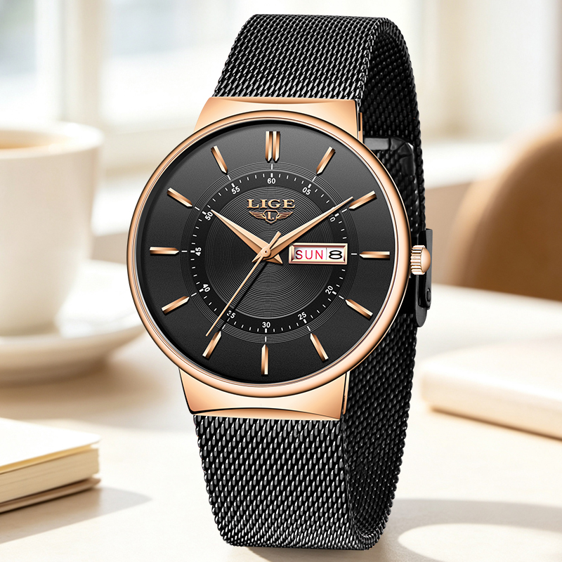 Jam Tangan Wanita LIGE Merek M - Minimalist Thin Watch ulasan dan harga
