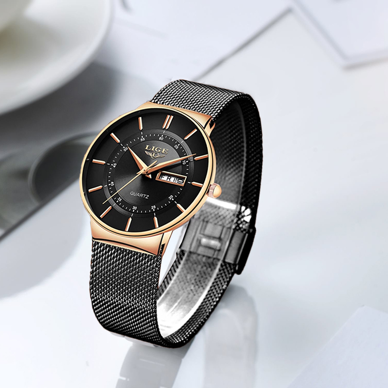 Jam Tangan Wanita LIGE Merek M - Minimalist Thin Watch ulasan dan harga