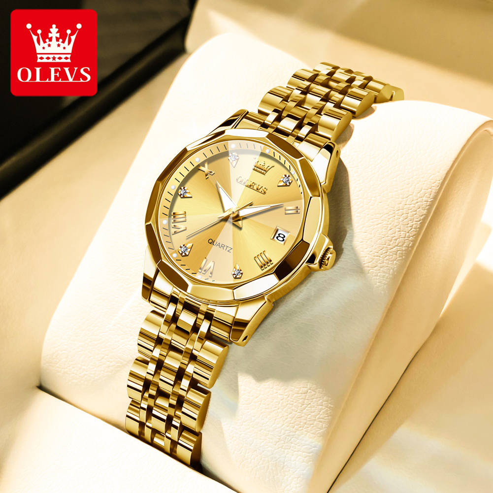 OLEVS jam tangan emas wanita,  - Minimalist Thin Watch ulasan dan harga